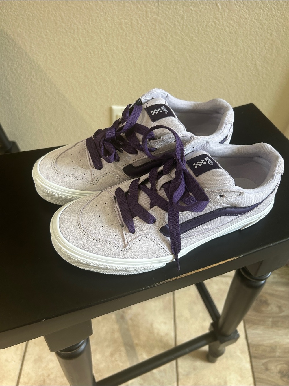 NWT Vans Kids Lavender Suede Old Skool Sneakers with Purple Stripe 5